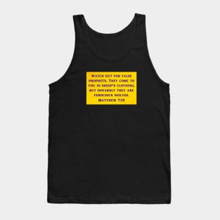 Bible Verse Matthew 7:15 Tank Top